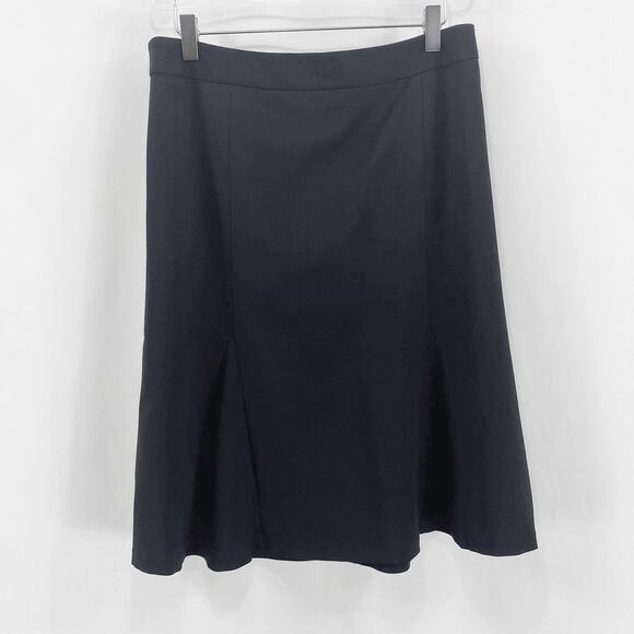 90s Vintage KATE HILL Black A-Line Wool Mini Skirt - Picture 2 of 10